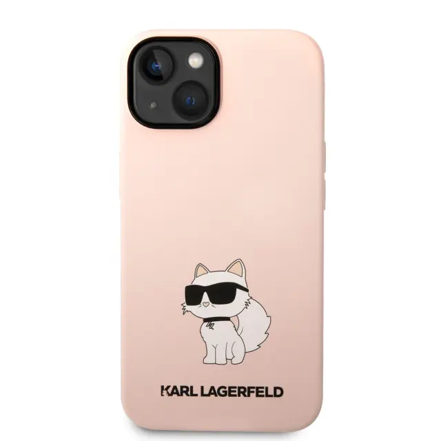 Karl Lagerfeld Liquid Silicone Choupette NFT Case for iPhone 14 Plus Pink 2