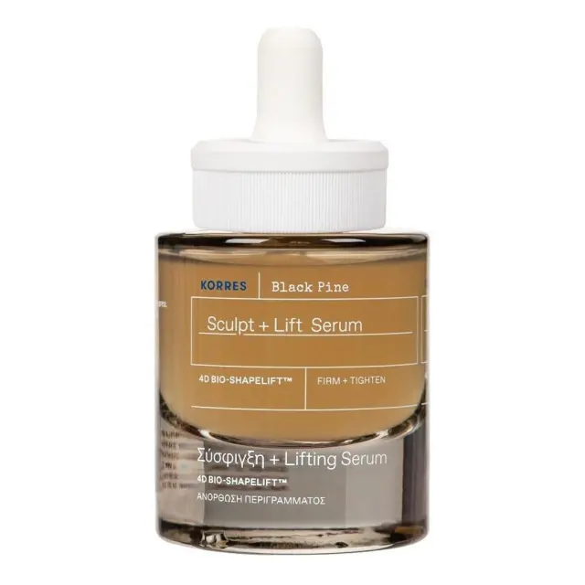 Korres Black Pine 4D Sculpt & Lift Serum Ενισχυμένος Ορός Προσώπου, Σύσφιξης, Ανόρθωσης Περιγράμματος και Ορατού Lifting, 30ml