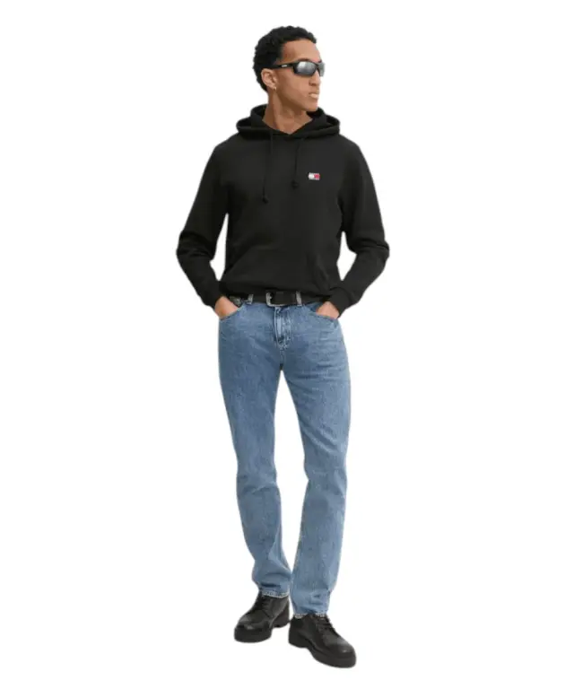 Tommy Hilfiger - Ανδρικό Φούτερ με Κουκούλα και Τσέπες Badge Regular Fit DM0DM20258-BDS Μαύρο 2