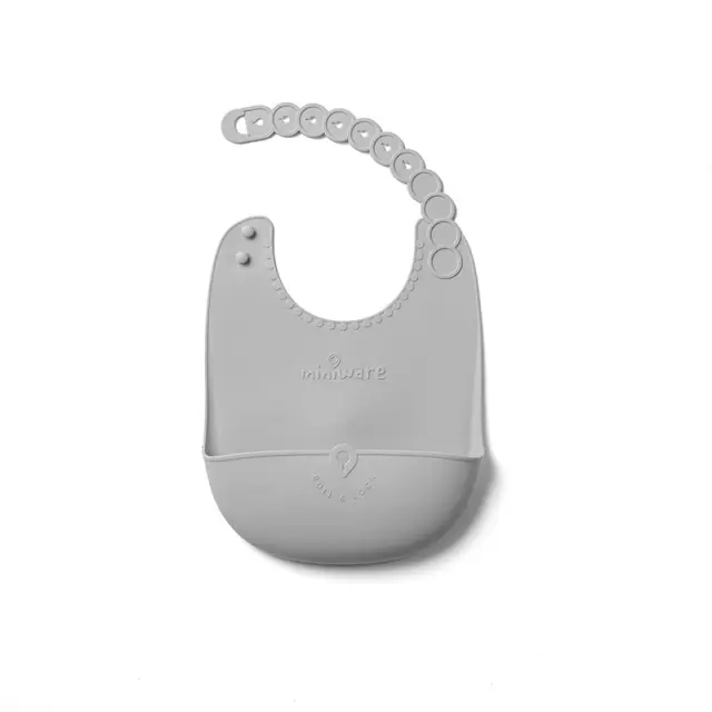 Σαλιάρα Αδιάβροχη Σιλικόνης Γκρι Des.15 Miniware