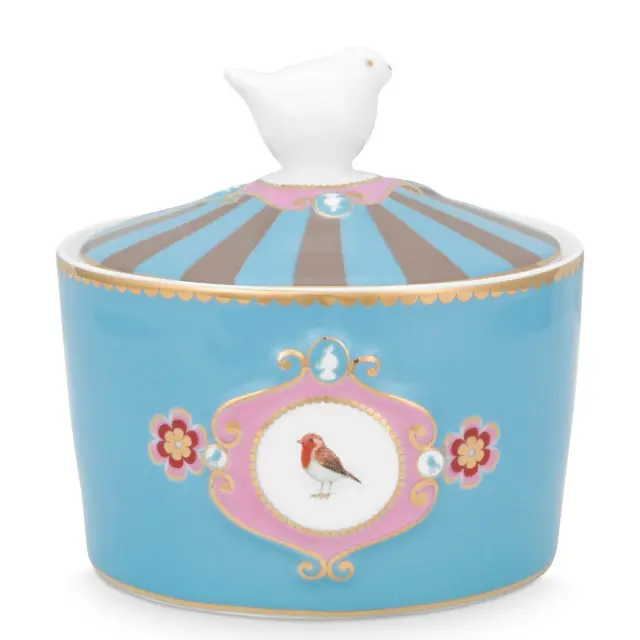 Pip Studio Ζαχαριέρα 300ml: Love birds (μπλε/χακί)