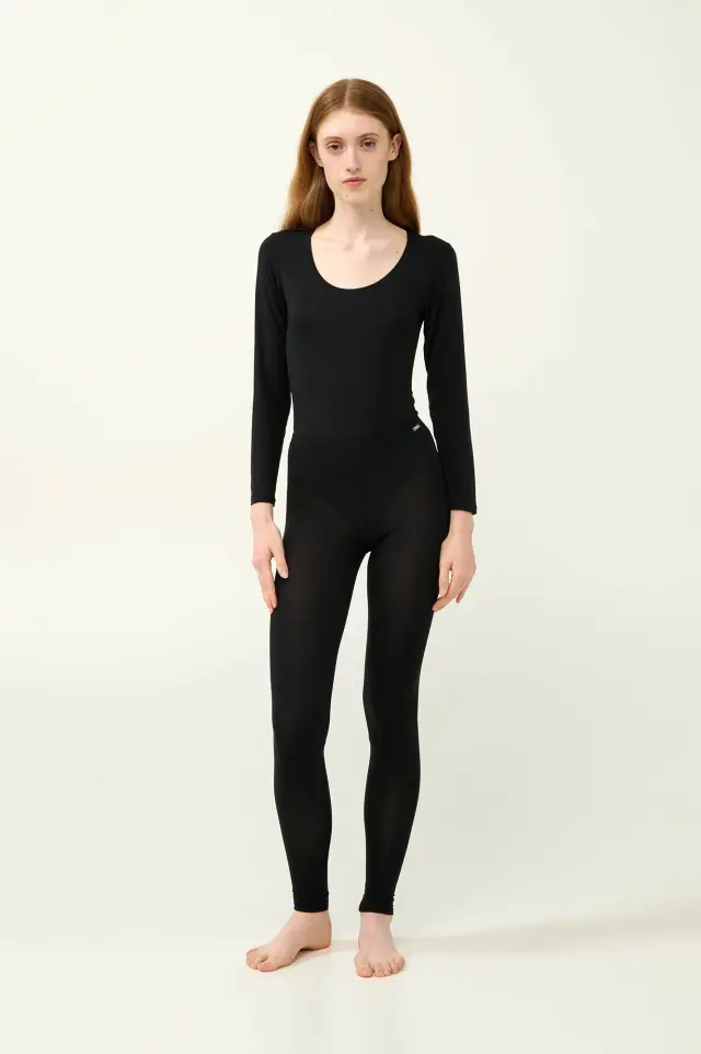 Γυναικείο Μονόχρωμο Κορμάκι Micromodal Vamp 23819 BLACK