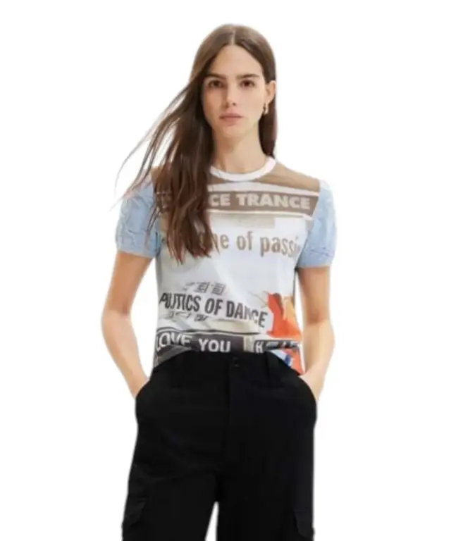 Desigual - Γυναικεία Μπλούζα Κοντομάνικη 23SWTK69-5153 Γαλάζιο 2