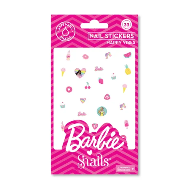 Παιδικά Αυτοκόλλητα Νυχιών Barbie Snails - Happy Vibes ΠΟΛΥΧΡΩΜΟ - One Size
