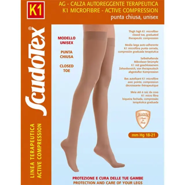Scudotex 435 Κάλτσες Ριζομηρίου Διαβαθμισμένης Συμπίεσης 18-21 mmHg Beige - Medium