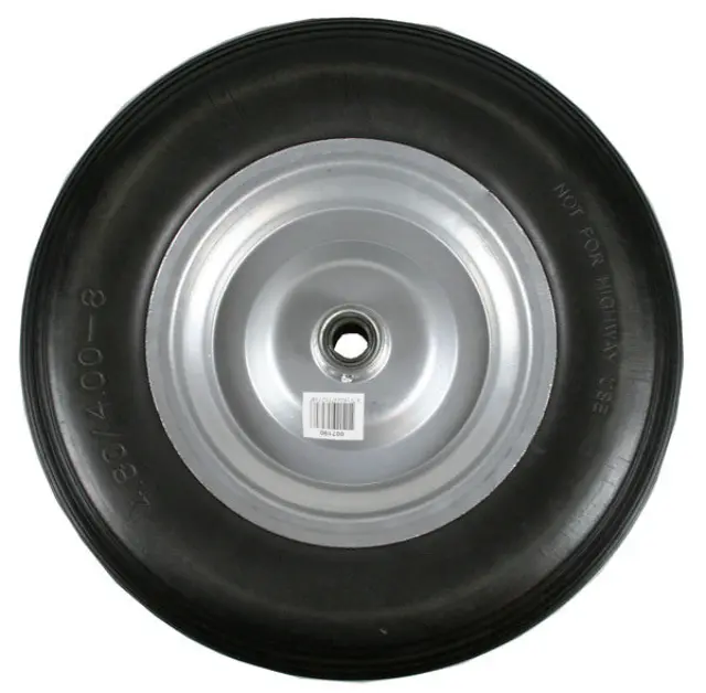 Wheel + tyre large 4.00-8" PU steel rim