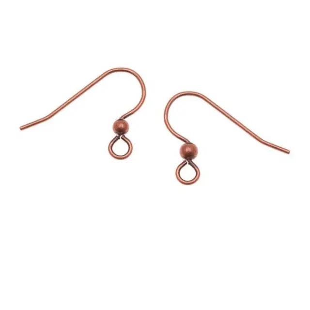 Σκουλαρίκι Hook 25mm με Μπίλια 2.5mm - Antique Copper - 12τεμ