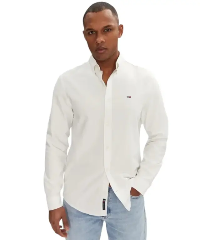 Tommy Hilfiger - Ανδρικό Πουκάμισο Oxford Shirt Regular Fit DM0DM21298-YBL Λευκό - XS