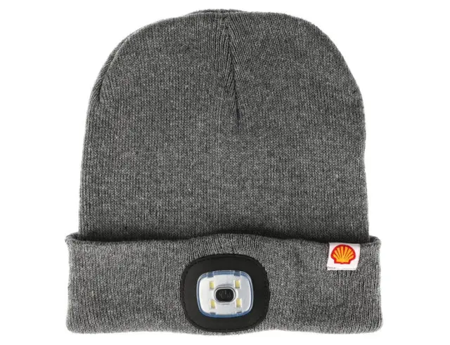 Σκουφάκι beanie SHELL CY5300350 με φως led, ακρυλικό και πολυέστερ, 20x21cm, γκρι χρώμα, με 4 led και υφαντή ετικέτα με προσαρμοσμένο λογότυπο. CY5300350
