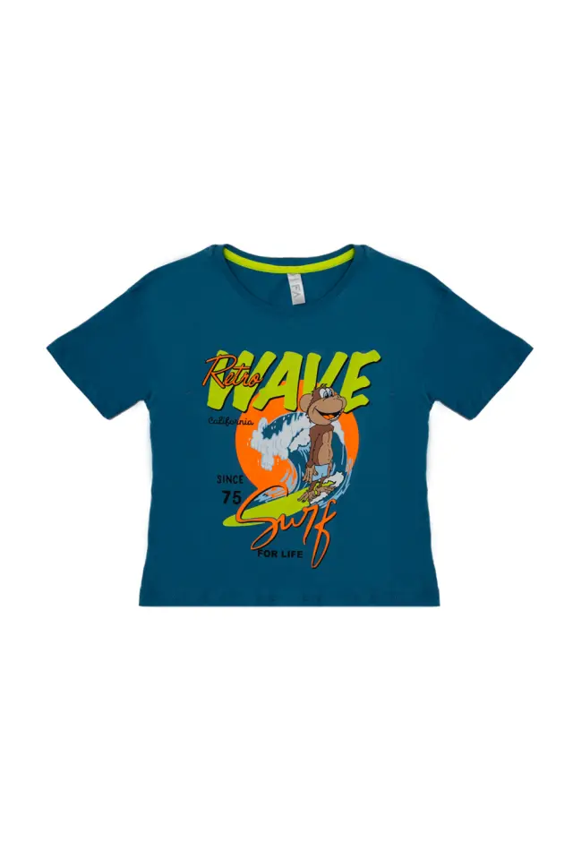 T-Shirt Kid Retro Wave Μπλε Ραφ