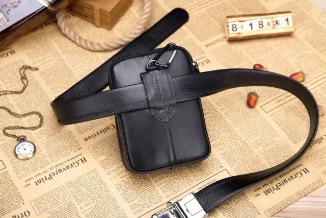 Δερμάτινο τσαντάκι μέσης Bull Captain YB012 Μαύρο - One Size 2