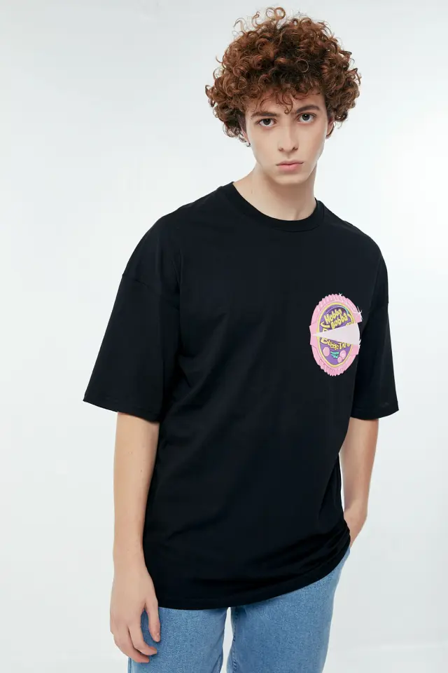 T-Shirt Βαμβακερό Bubble Μαύρο 2