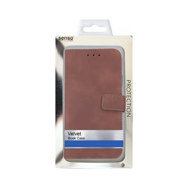Θήκη Βιβλίο Δερματίνης Senso Velvet Book Case Για Samsung Galaxy S23 Καφέ 2