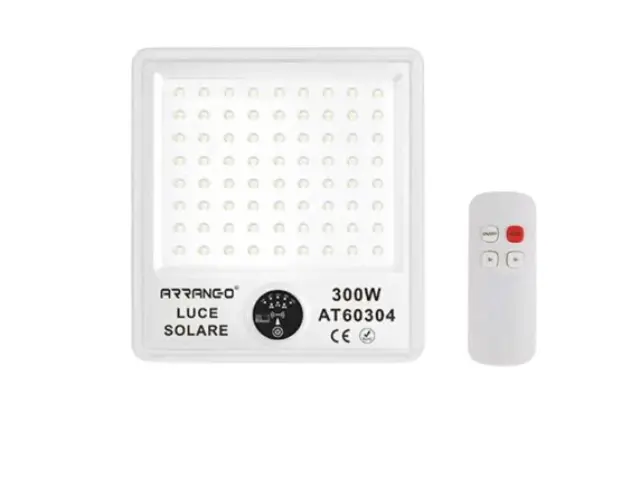 Arrango Στεγανός Ηλιακός Προβολέας LED 300W IP65 με Τηλεχειριστήριο AT60304