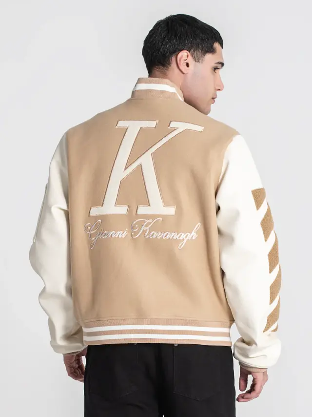 Gianni Kavanagh Ανδρικό VARSITY Bomber Μπουφάν – Beige - S 2