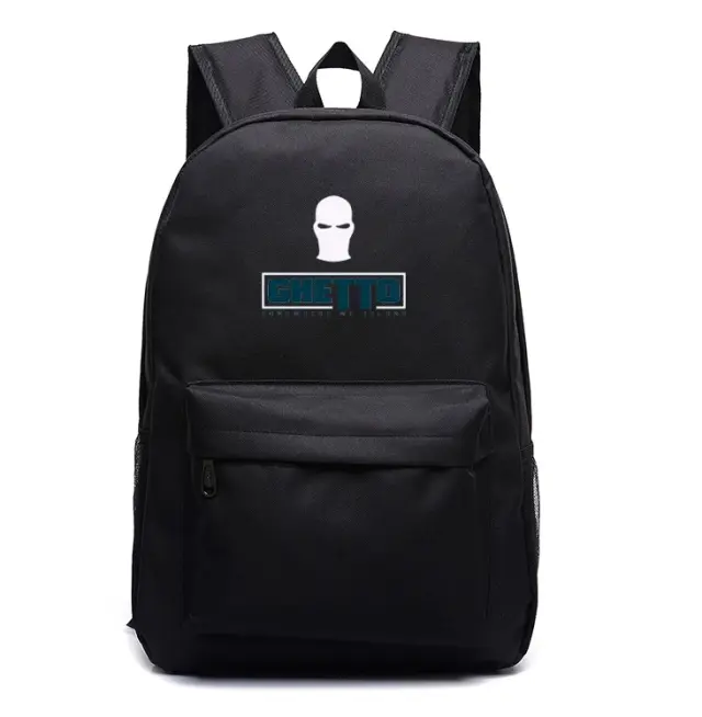 Ghetto Sport Backpack Mask Logo Unisex | Lightweight Streetwear Backpack Black