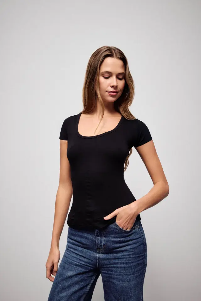Κοντομάνικο τοπ SHORT NOS L1002 Black Pink Label