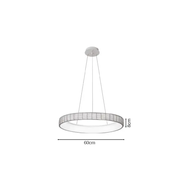 Inlight Κρεμαστό Φωτιστικό LED από σχοινί 3CCT, 32W D:60x8cm (42041) 2