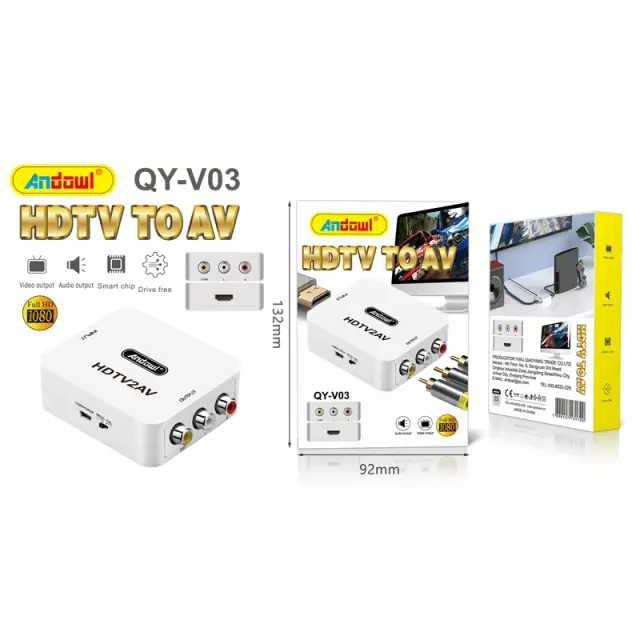 Andowl Μετατροπέας HDTV female σε AV QY-V03 - HDTV to AV Converter 075706