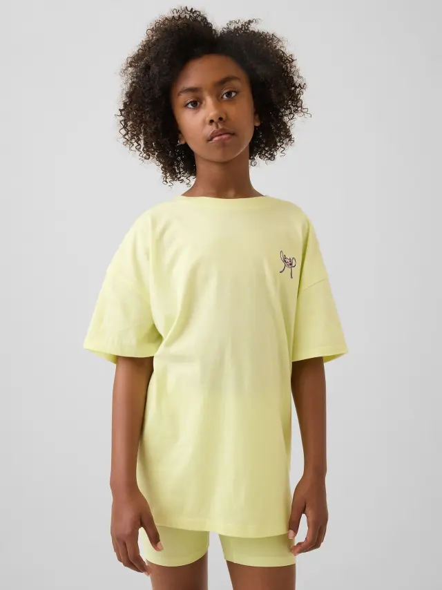 Παιδική Gap × Disney Μπλούζα Τουνίκ σε Oversized Γραμμή Citron