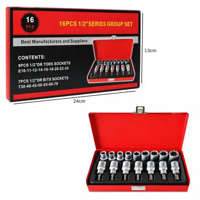 Κασετίνα Καρυδάκια TORX & E-TORX 16 Τεμαχίων 1/2" - 16PCS 1/2" Torx & E-Torx Socket Set 089170 2