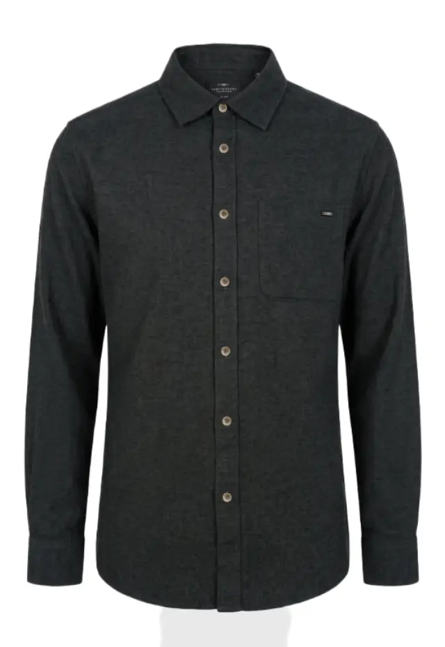 Funky Buddha ανδρικό flannel πουκάμισο με τσέπη FBM014-009-05-2