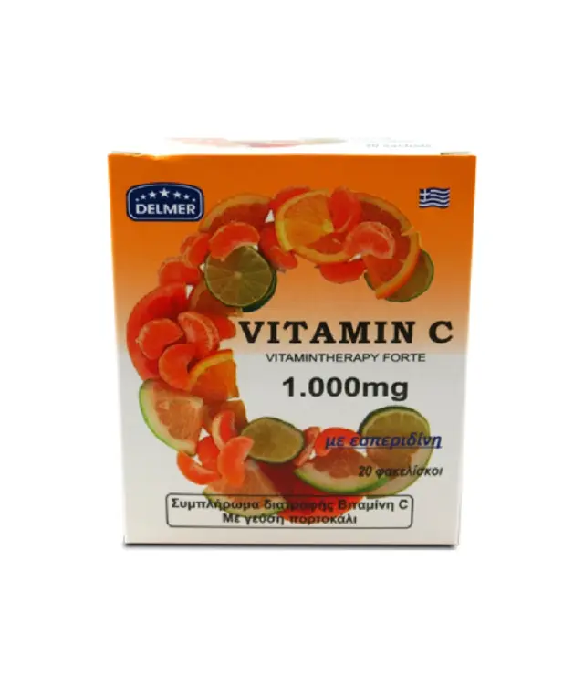 Medichrom Vitamin C Βιταμίνη για Ενέργεια & Ανοσοποιητικό 1000mg Πορτοκάλι 20 φακελίσκοι