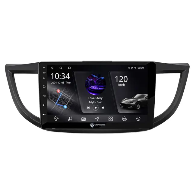 VenCore Οθόνη Multimedia Android 15 10" PX5S Octa-Core 2GB/32GB IPS με Πρόσοψη, CarPlay, Android Auto και Υποστήριξη Κάμερας 360° για Honda CRV 2012-2017 – Μαύρη (3236-10006-0012B) 2