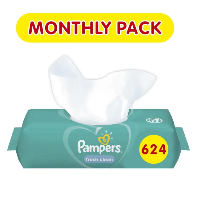 Μωρομάντηλα Pampers Fresh Monthly Βοx 624τεμ – 12×52τεμ