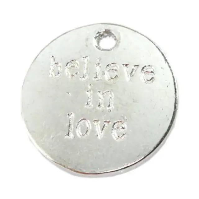 Μεταλλικό Διακοσμητικό Believe in Love 20x20mm - 10τεμ