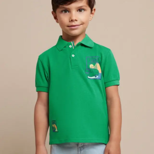 Baby 6 μηνών έως 4 ετών Πόλο Better Cotton πράσινο