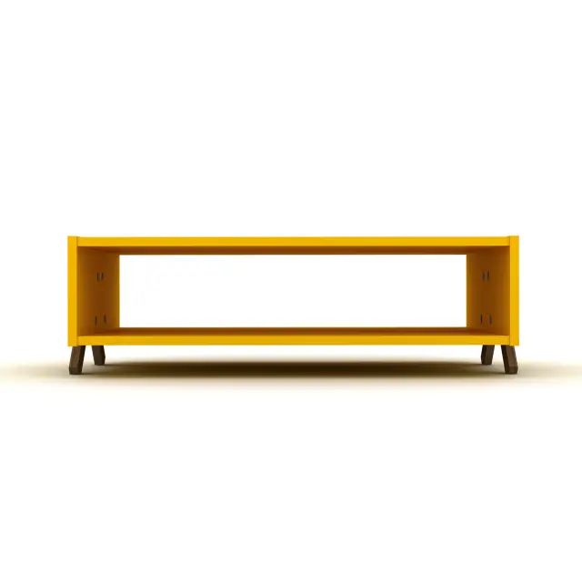 Τραπεζάκι Σαλονιού KIPP Κίτρινο/Καρυδί 90x60x28cm 2