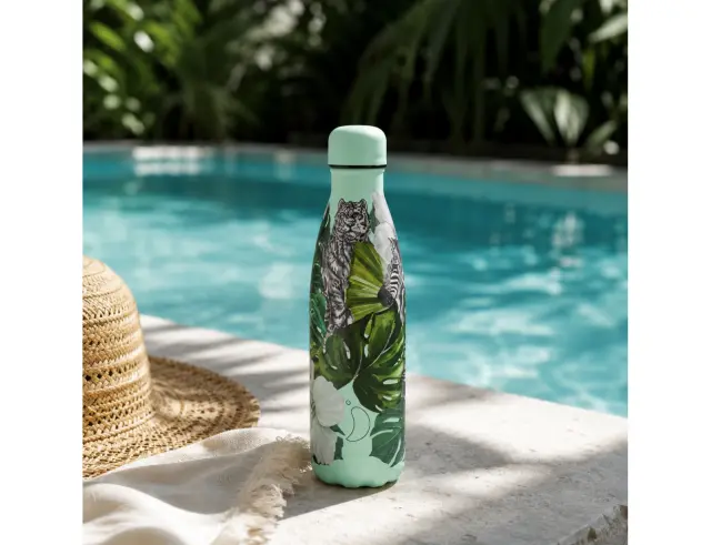 Μπουκάλι Θερμός Tropical Original Chilly's με χωρητικότητα 500ml και διατήρηση θερμοκρασίας 12h ζεστό / 24h κρύο - Wild Monstera 2