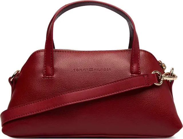 Tommy Hilfiger Γυναικεία Μικρή Τσάντα Χειρός TH Buckle Μπορντό 2