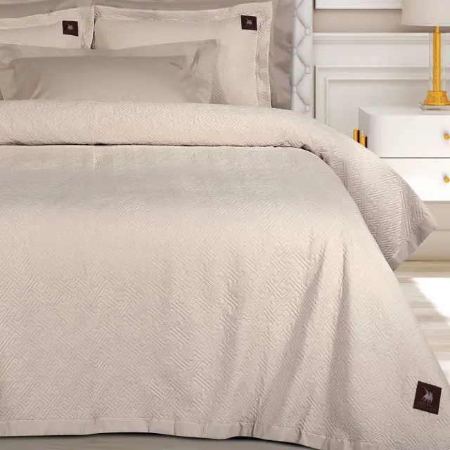 Κουβερλί 240x250 King Greenwich Polo Club Essential 4451 Beige 100% Microsatin 2