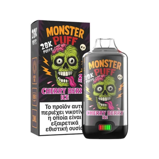 Monster Puff 28K Cherry Berry Ice Disposable 2ml & 2x10ml 20mg