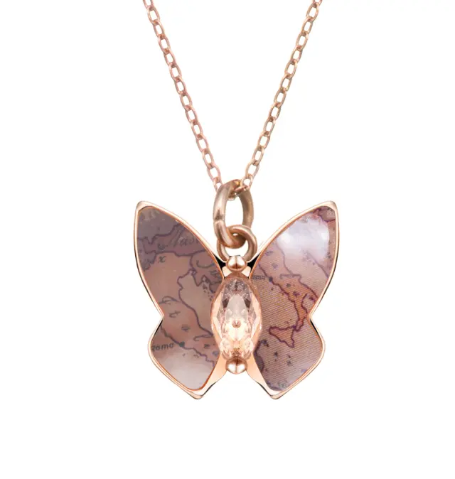 Κολιέ ALVIERO MARTINI 1A CLASSE Papillons necklace 1698714 Ροζ Χρυσό 2