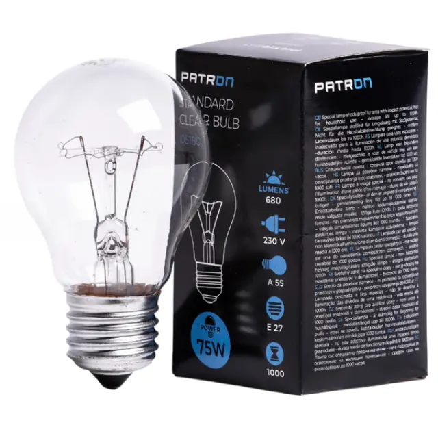 Incandescent Bulb E27 75W A55 230V CL