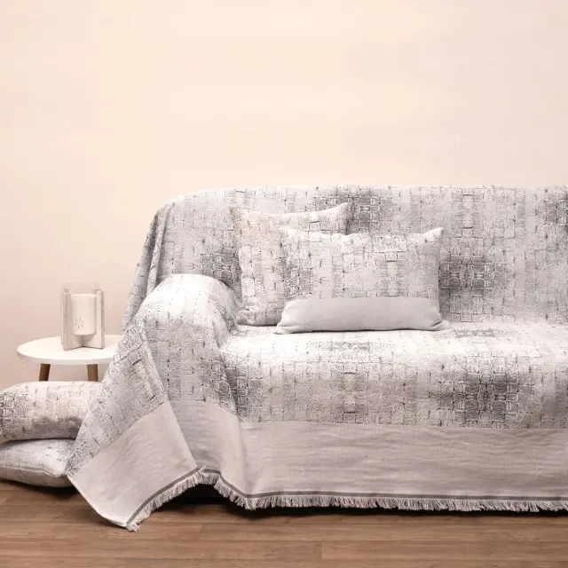Ριχτάρι Πολυθρόνας 180Χ180 Anna Riska 1535 Grey 100% βαμβακερό