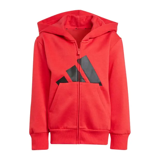 adidas Sportswear Kids Big Logo Fleece Full-Zip Hoodie Tracksuit Set Μαύρο - Κόκκινο JC9730 (adidas Sportswear) - 116 2