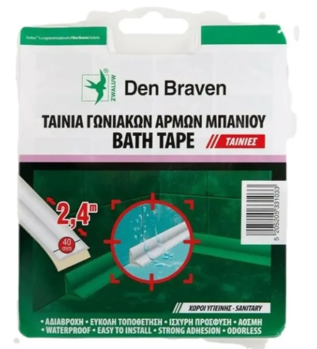 ΜΟΝΩΤΙΚΗ ΤΑΙΝΙΑ ΑΡΜΩΝ ΜΠΑΝΙΟΥ BATH TAPE DEN BRAVEN 22Χ2400ΜΜ ΛΕΥΚΗ