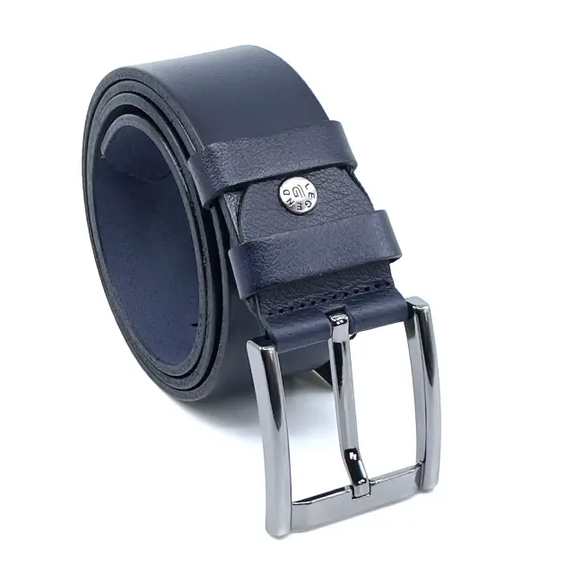 Μπλε Δερμάτινη Ζώνη Full Grain 4,5 cm - 110cm 2