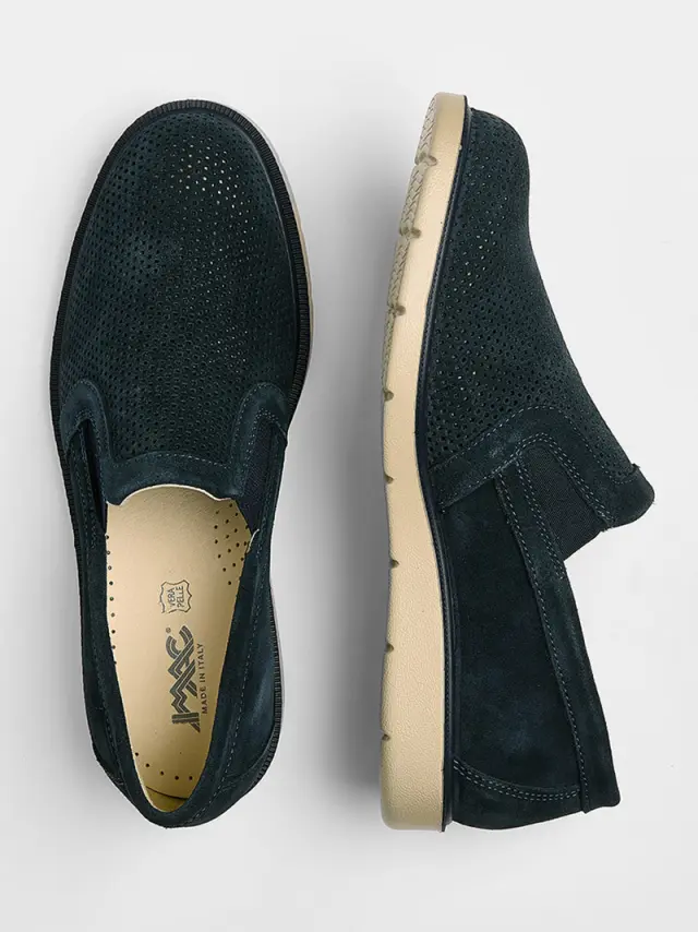 Imac Μοκασίνια-Loafers Ανδρικό δέρμα Nubuck Μπλέ IMA/751050 BLUE 3