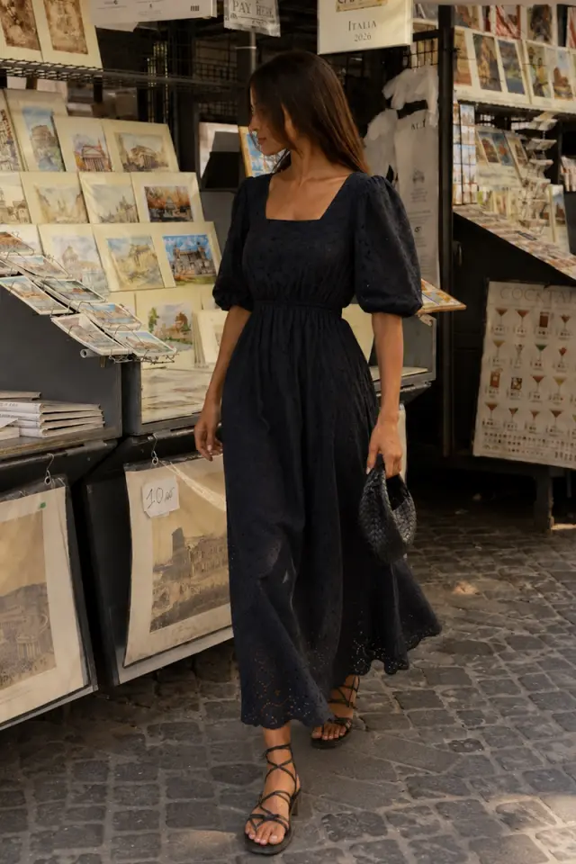 Φόρεμα Broderie με Πλάτη ELADIA DRESS - XS