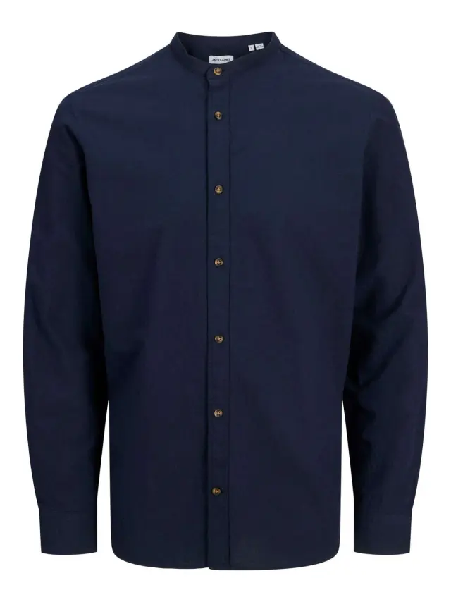 JJESUMMER BAND SHIRT LS SN Navy Blazer