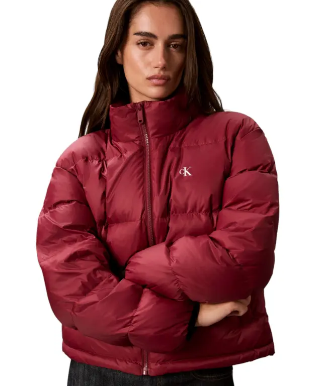 Calvin Klein - Γυναικείο Μπουφάν Short Down Puffer relaxed Fit LV047H500G-VG5 Μπορντό 3