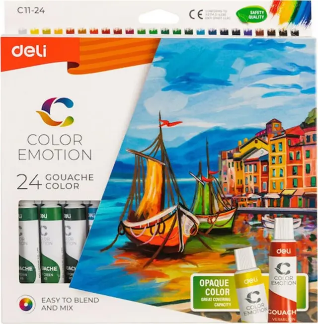 Τέμπερες Color Emotion 24 Χρωμάτων x 12ml / 6110 (Deli)
