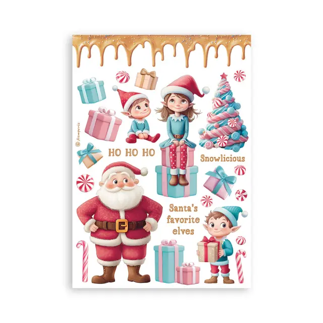 Αυτοκόλλητα Washi pad A5, 8 φύλλα, Candy Christmas, Stamperia 2