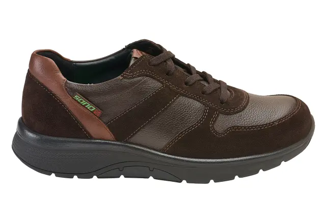 Mephisto/Sano Sneakers Ανδρικό δέρμα/δέρμα Nubuck Καφέ SAN/ALAN D/BROWN 3
