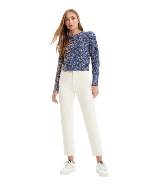 Desigual - Γυναικείο Πλεκτό Jumper Sweater 22WWJF83-5001 Μπλε 3